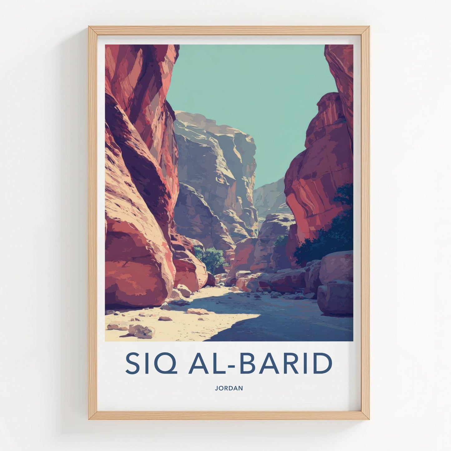 Siq Al-Barid Poster - Jordan Travel Art - Red Rock Canyon Home Decor
