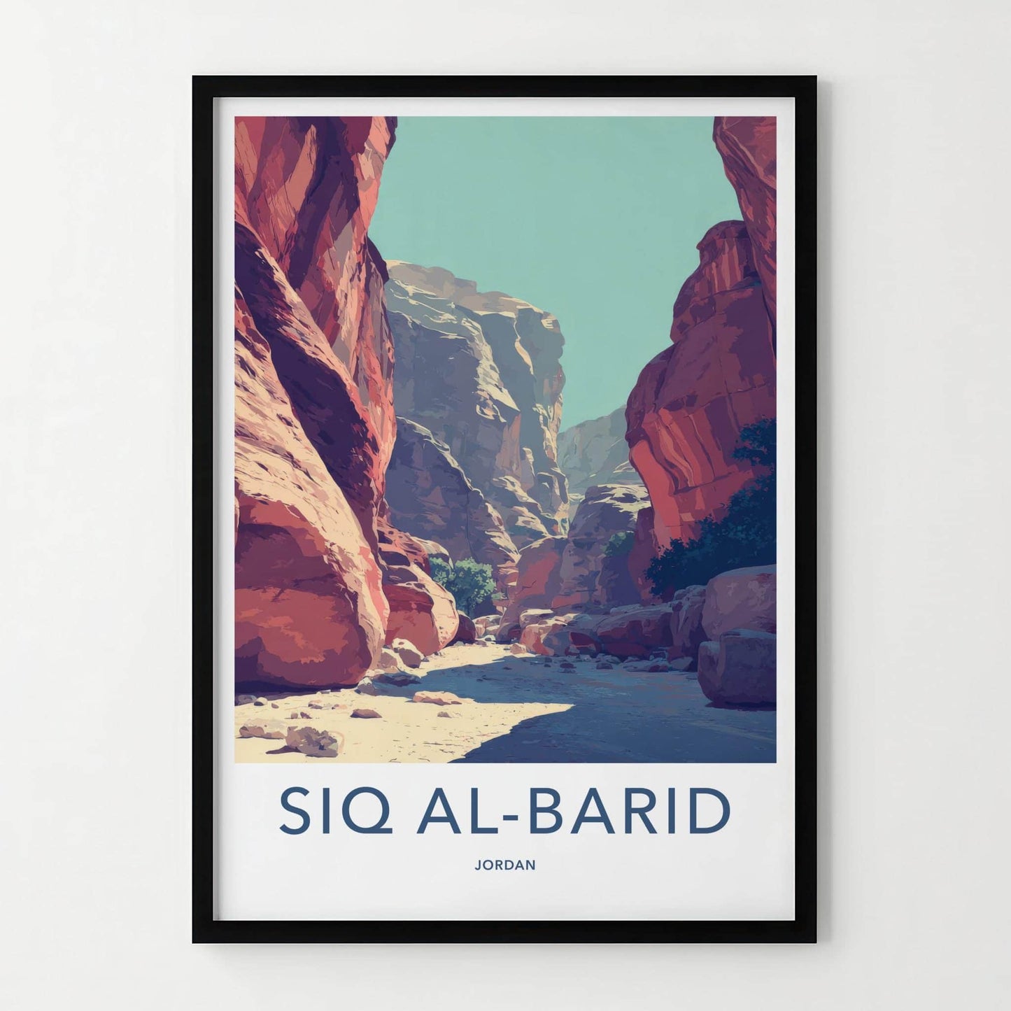Siq Al-Barid Poster - Jordan Travel Art - Red Rock Canyon Home Decor