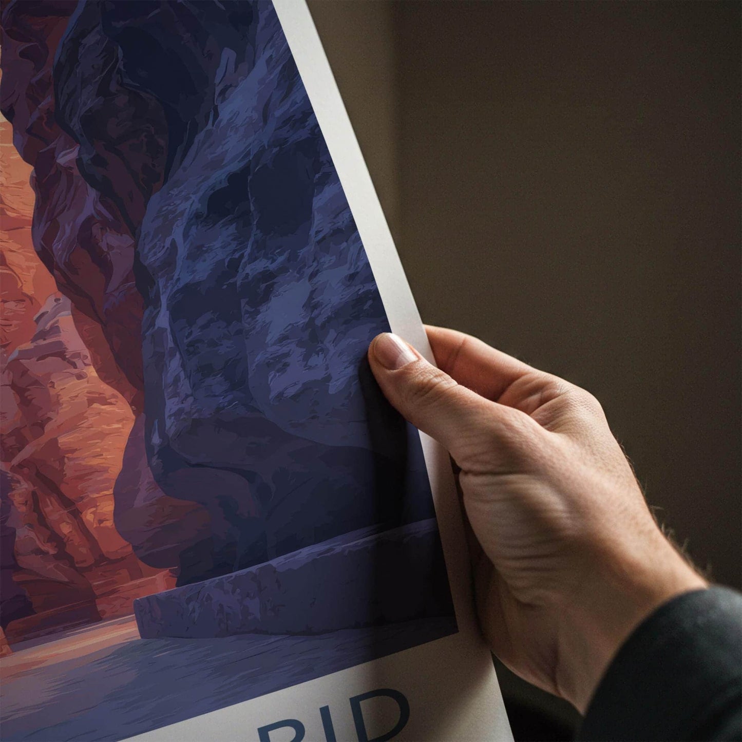 Siq Al-Barid Poster - Jordan Travel Art - Sunlit Canyon Passage Home Decor