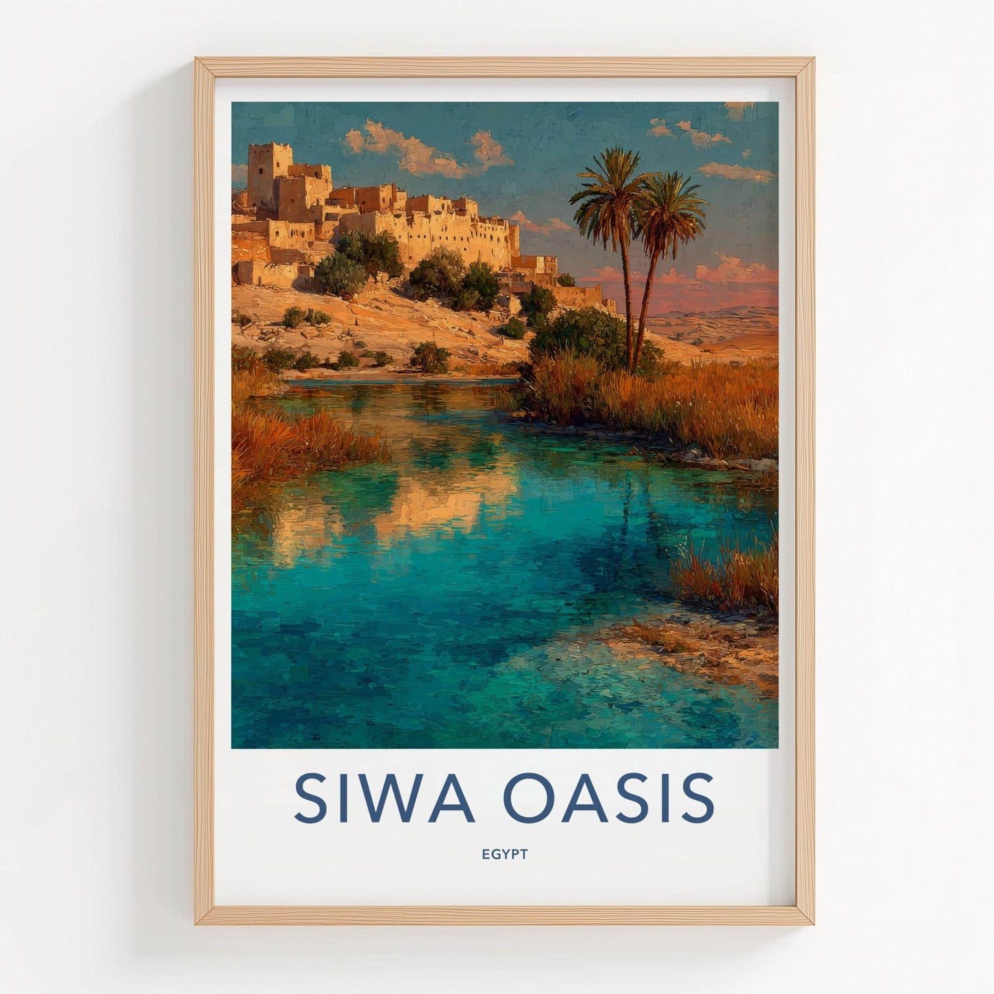 Siwa Oasis Poster - Egypt Travel Art - Ancient Oasis Village Home Decor