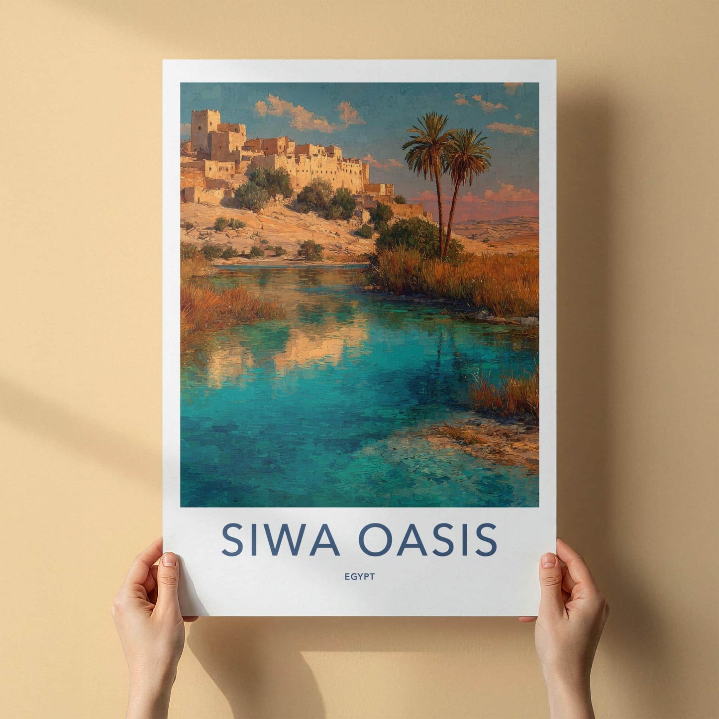 Siwa Oasis Poster - Egypt Travel Art - Ancient Oasis Village Home Decor