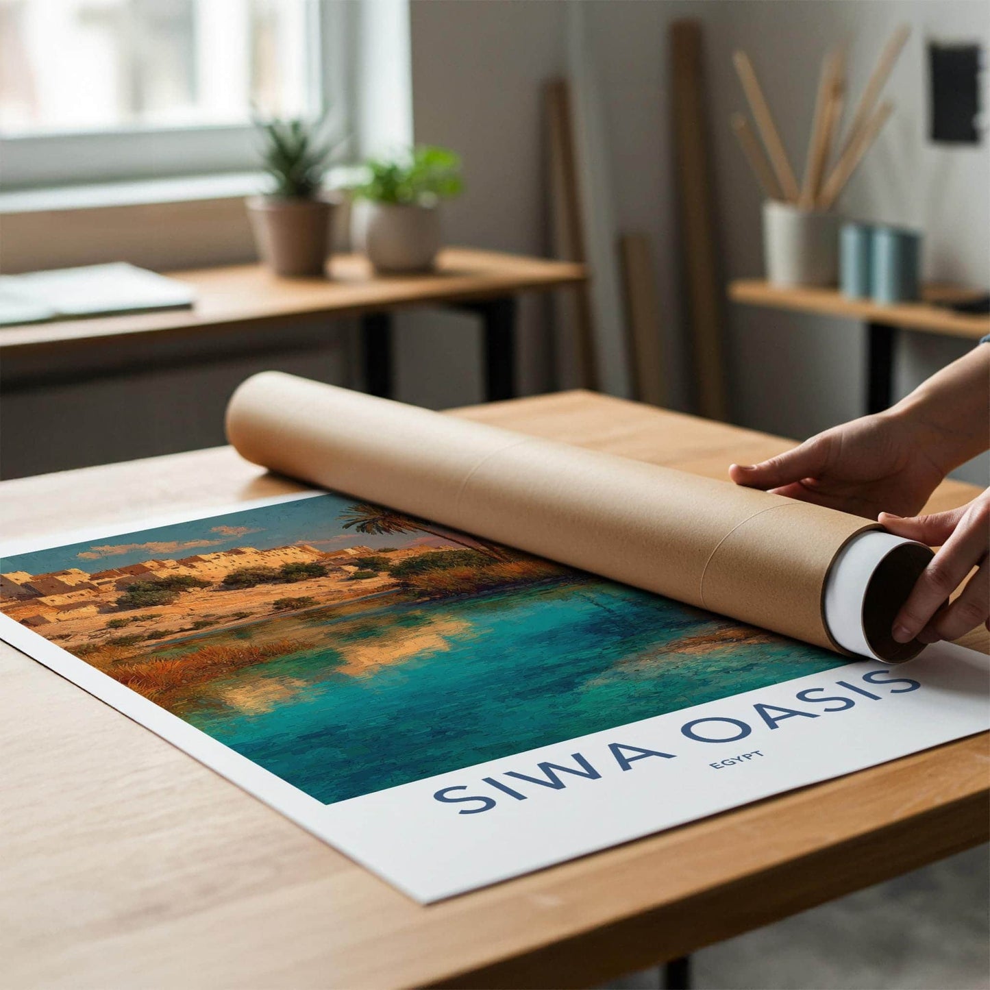 Siwa Oasis Poster - Egypt Travel Art - Ancient Oasis Village Home Decor