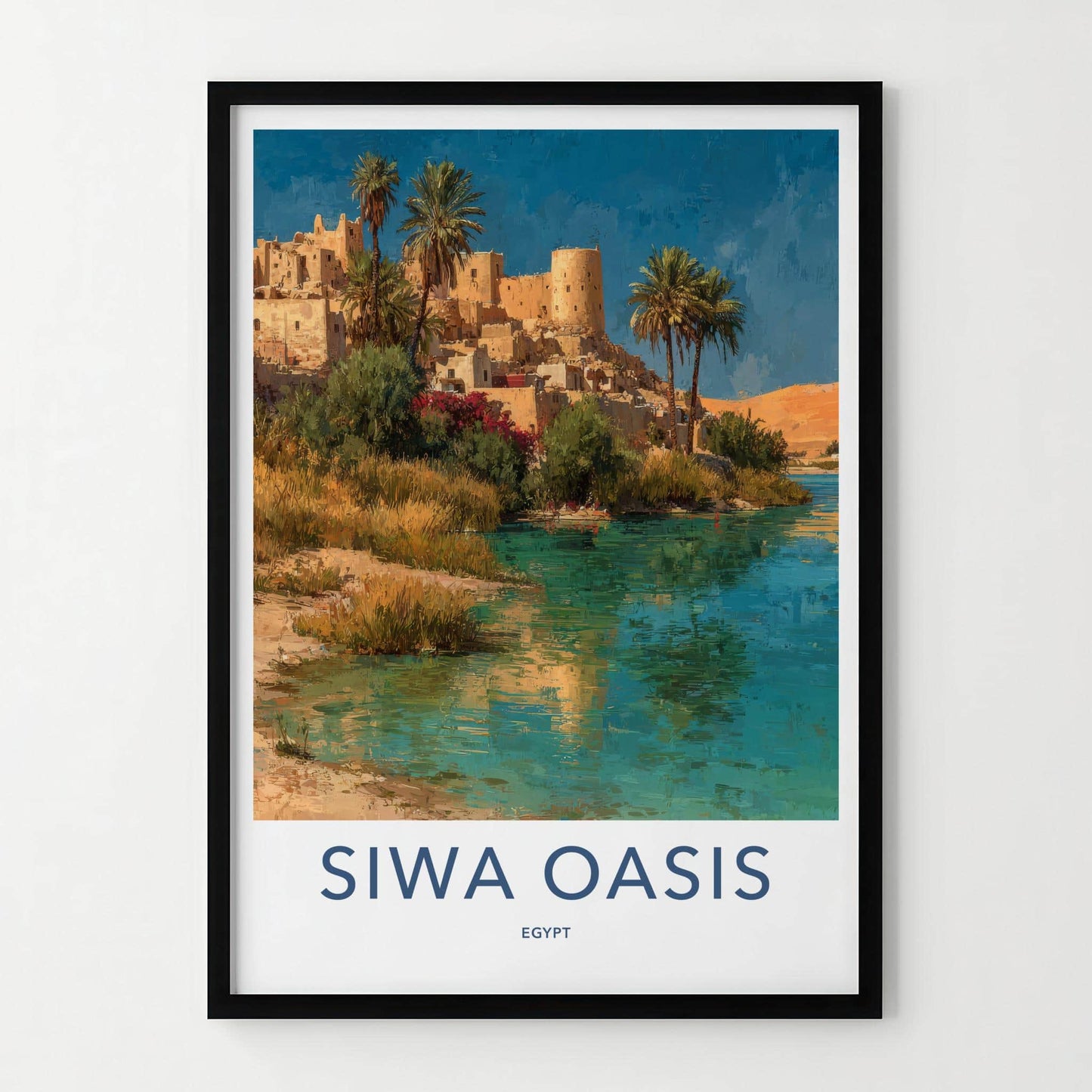 Siwa Oasis Poster - Egypt Travel Art - Ancient Oasis Village Wall Decor