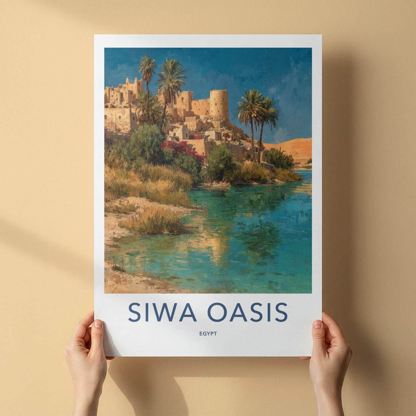 Siwa Oasis Poster - Egypt Travel Art - Ancient Oasis Village Wall Decor