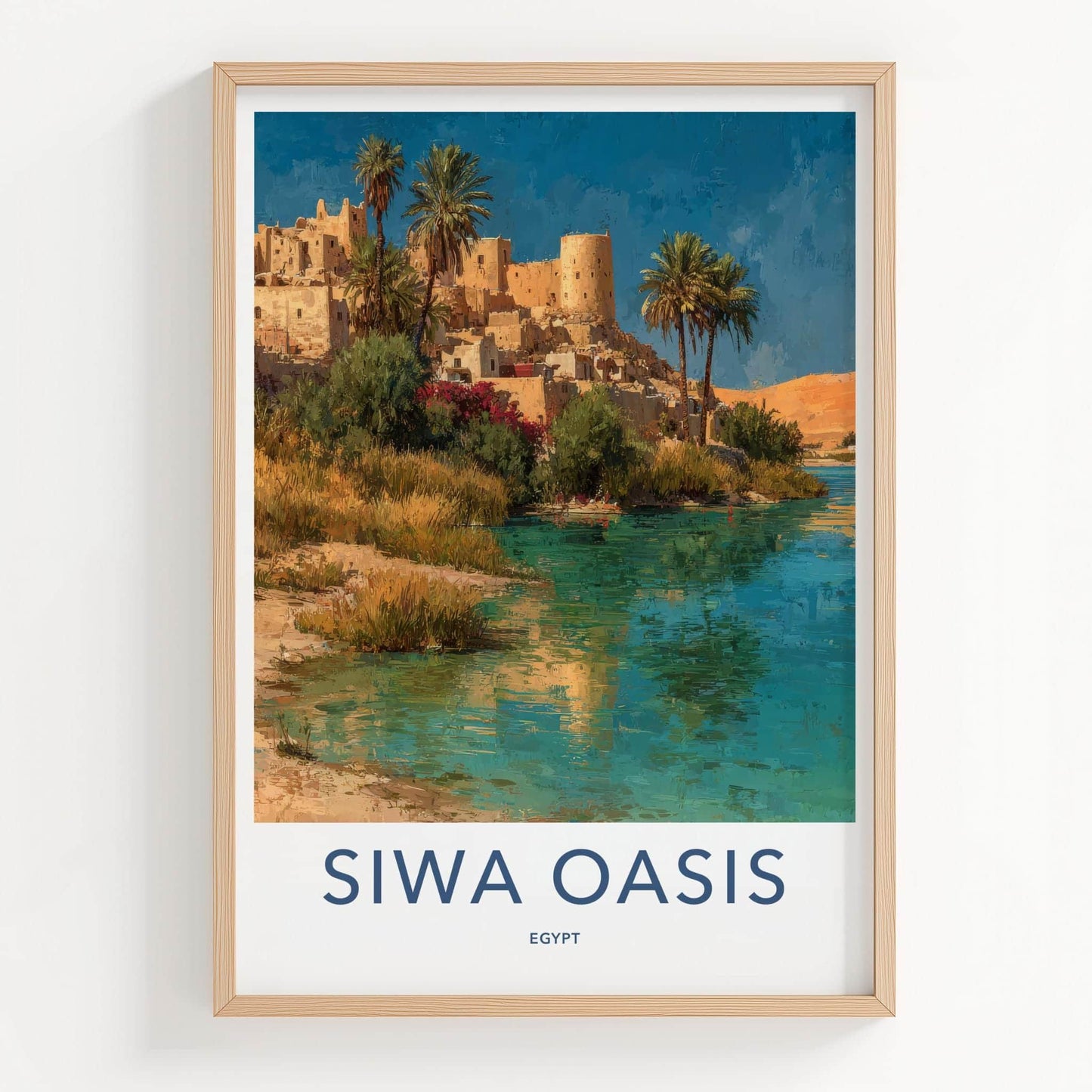 Siwa Oasis Poster - Egypt Travel Art - Ancient Oasis Village Wall Decor