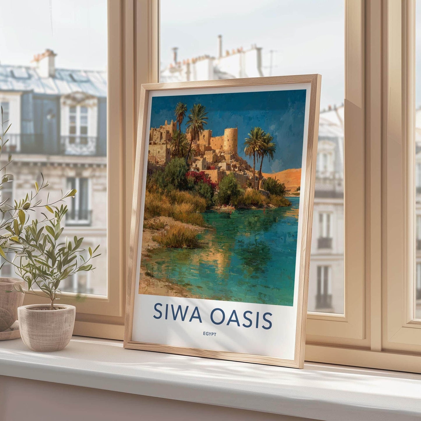 Siwa Oasis Poster - Egypt Travel Art - Ancient Oasis Village Wall Decor