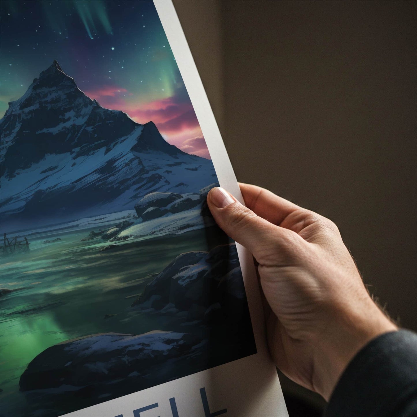 Skaftafell Poster - Iceland Travel Art - Aurora Mountain Waters Home Decor