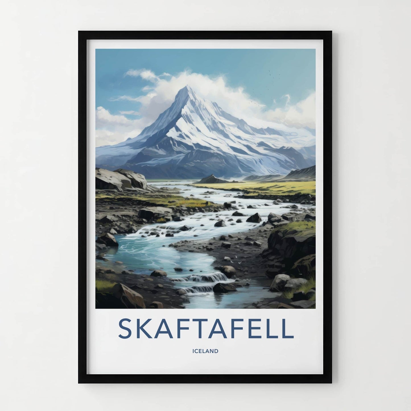 Skaftafell Poster - Iceland Travel Art - Glacial River Rocks Home Decor