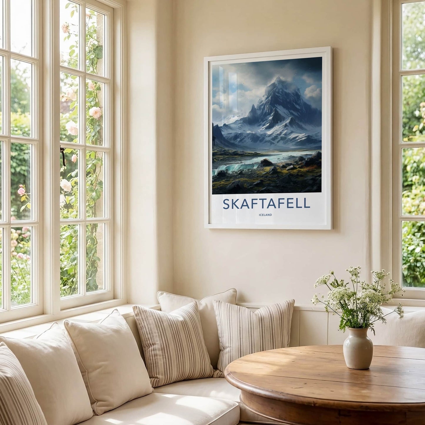 Skaftafell Poster - Iceland Wall Art - Snowy Mountain River Home Decor