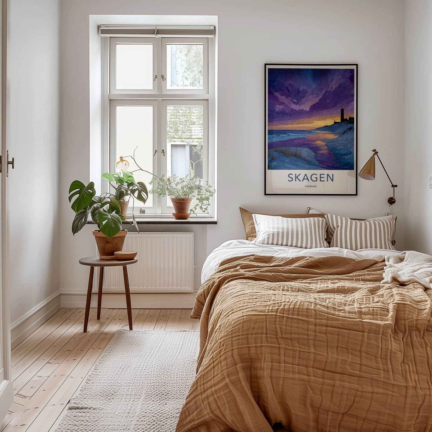 Skagen Poster - Denmark Travel Art - Lighthouse Beach Sunset Home Decor