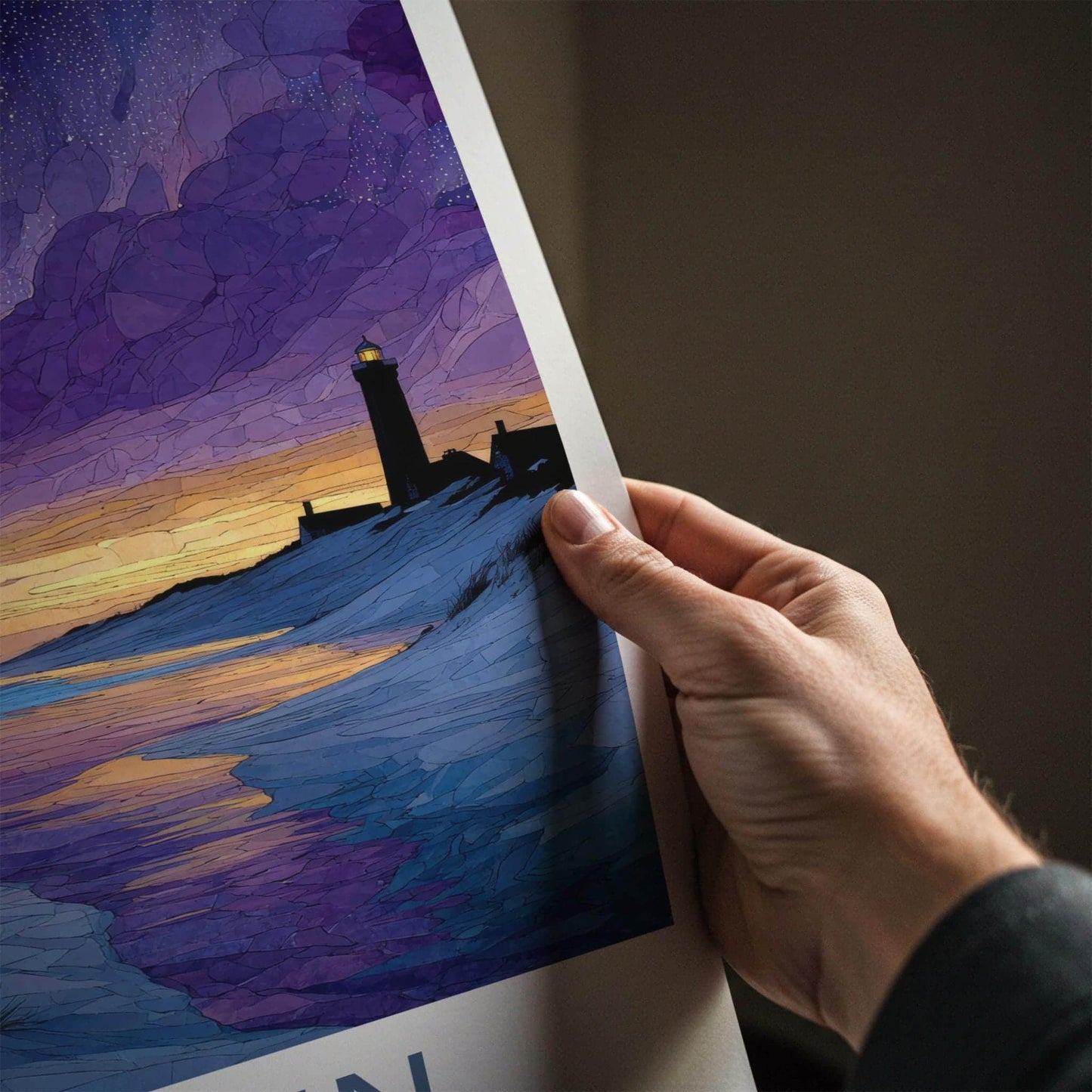 Skagen Poster - Denmark Travel Art - Lighthouse Beach Sunset Home Decor