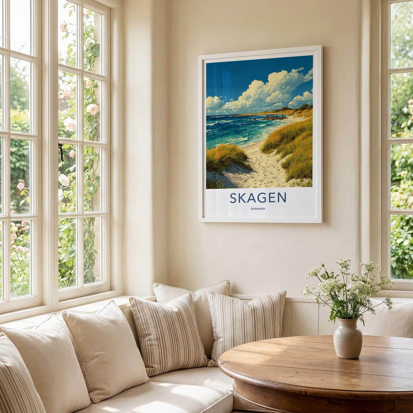 Skagen Poster - Denmark Travel Art - Sandy Beach Dunes Home Decor