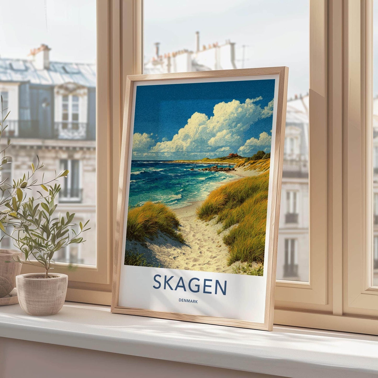 Skagen Poster - Denmark Travel Art - Sandy Beach Pathway Wall Decor