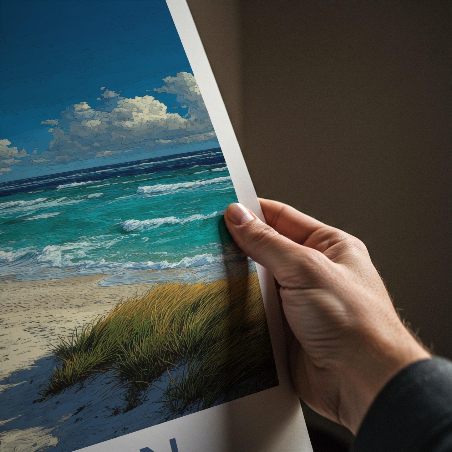 Skagen Poster - Denmark Travel Art - Sandy Beach Waves Home Decor
