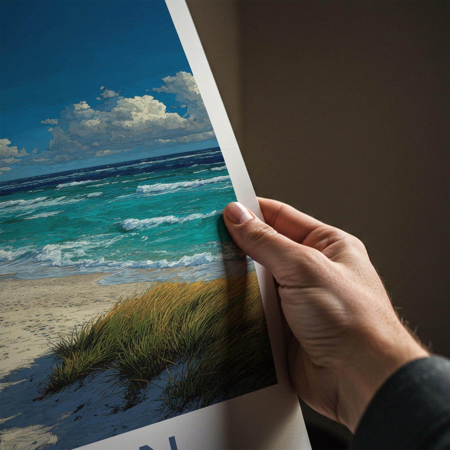 Skagen Poster - Denmark Travel Art - Sandy Beach Waves Home Decor