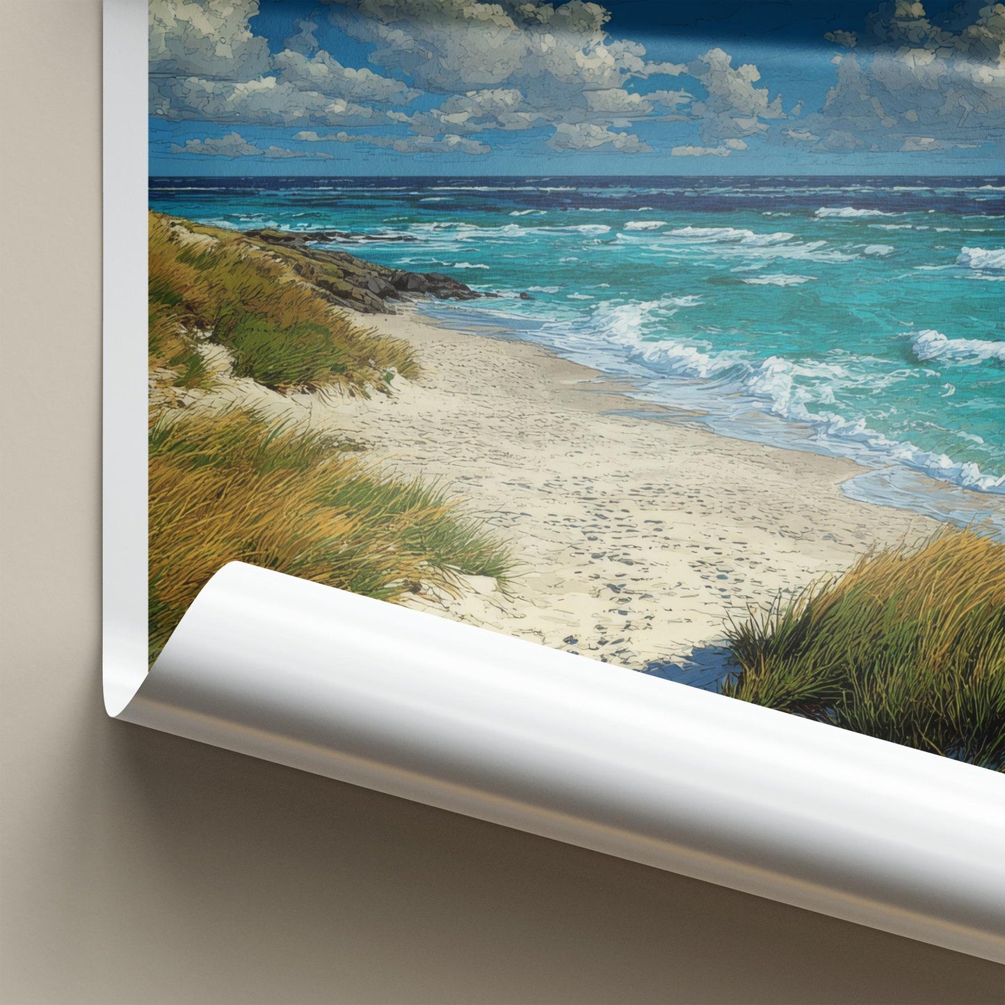 Skagen Poster - Denmark Travel Art - Sandy Beach Waves Home Decor