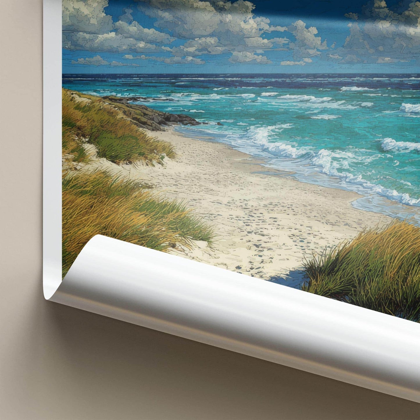 Skagen Poster - Denmark Travel Art - Sandy Beach Waves Home Decor