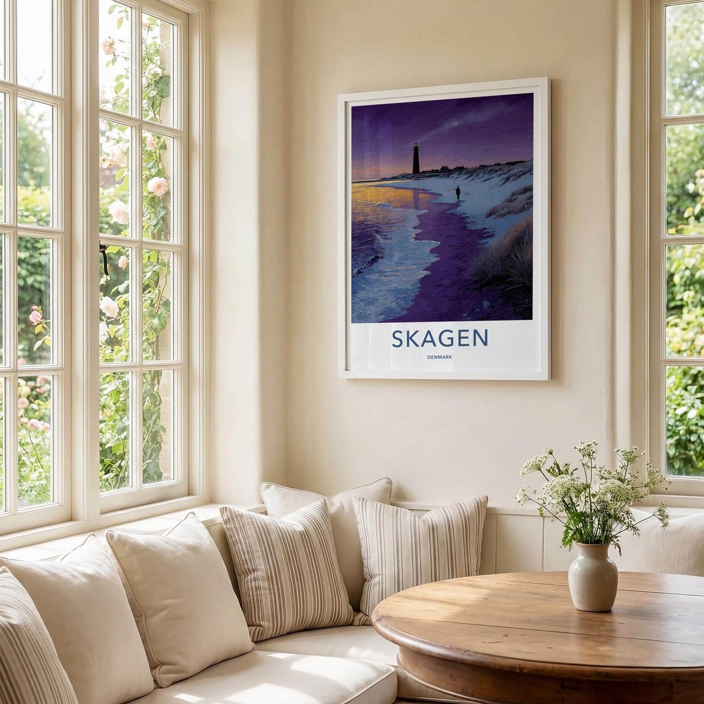 Skagen Poster - Denmark Wall Art - Lighthouse Starry Sky Home Decor