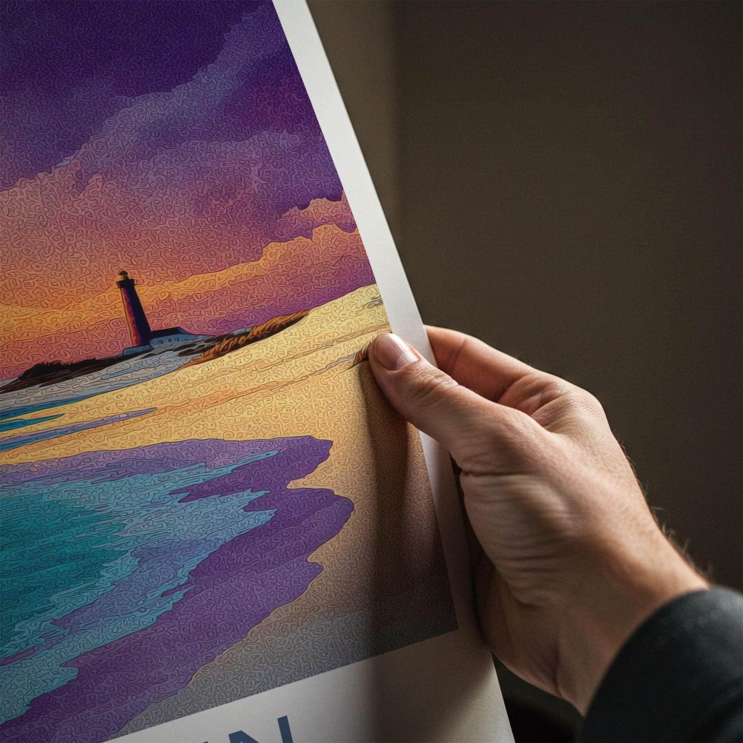 Skagen Poster - Denmark Wall Art - Lighthouse Sunset Beach Home Decor