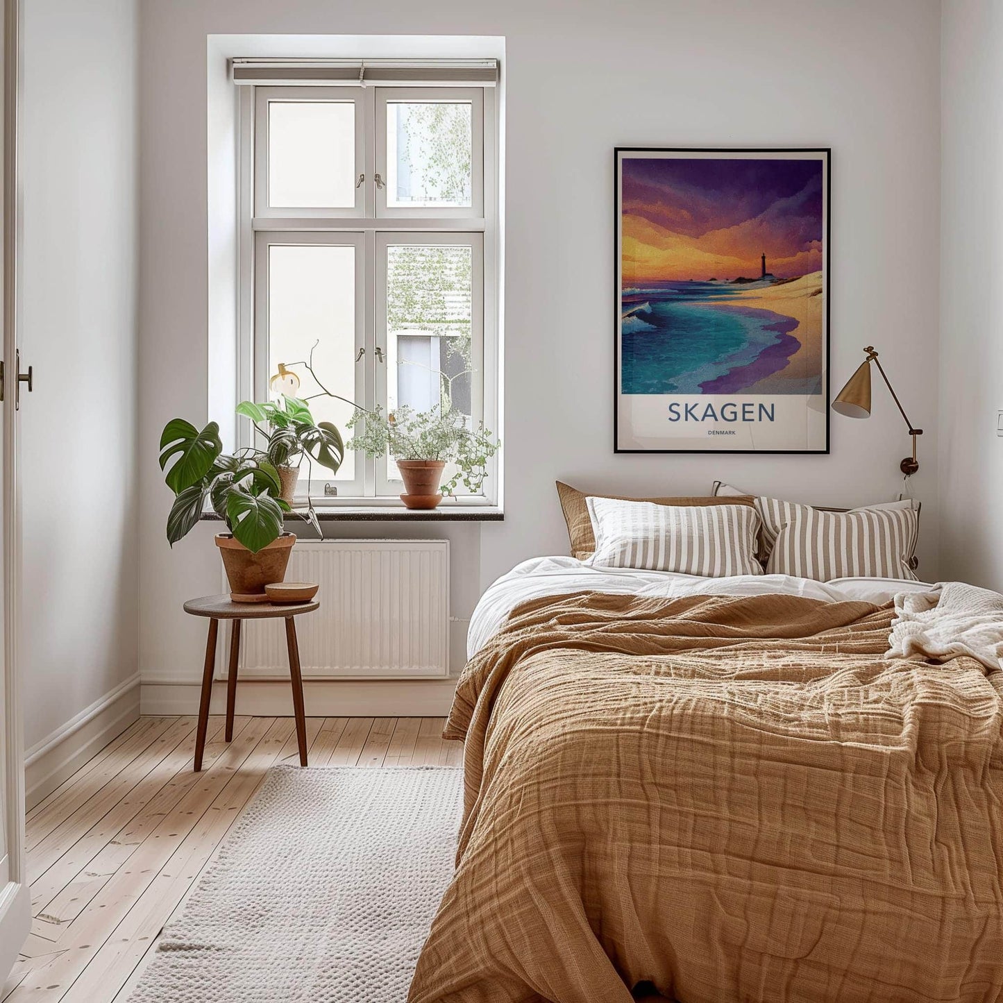 Skagen Poster - Denmark Wall Art - Lighthouse Sunset Beach Home Decor