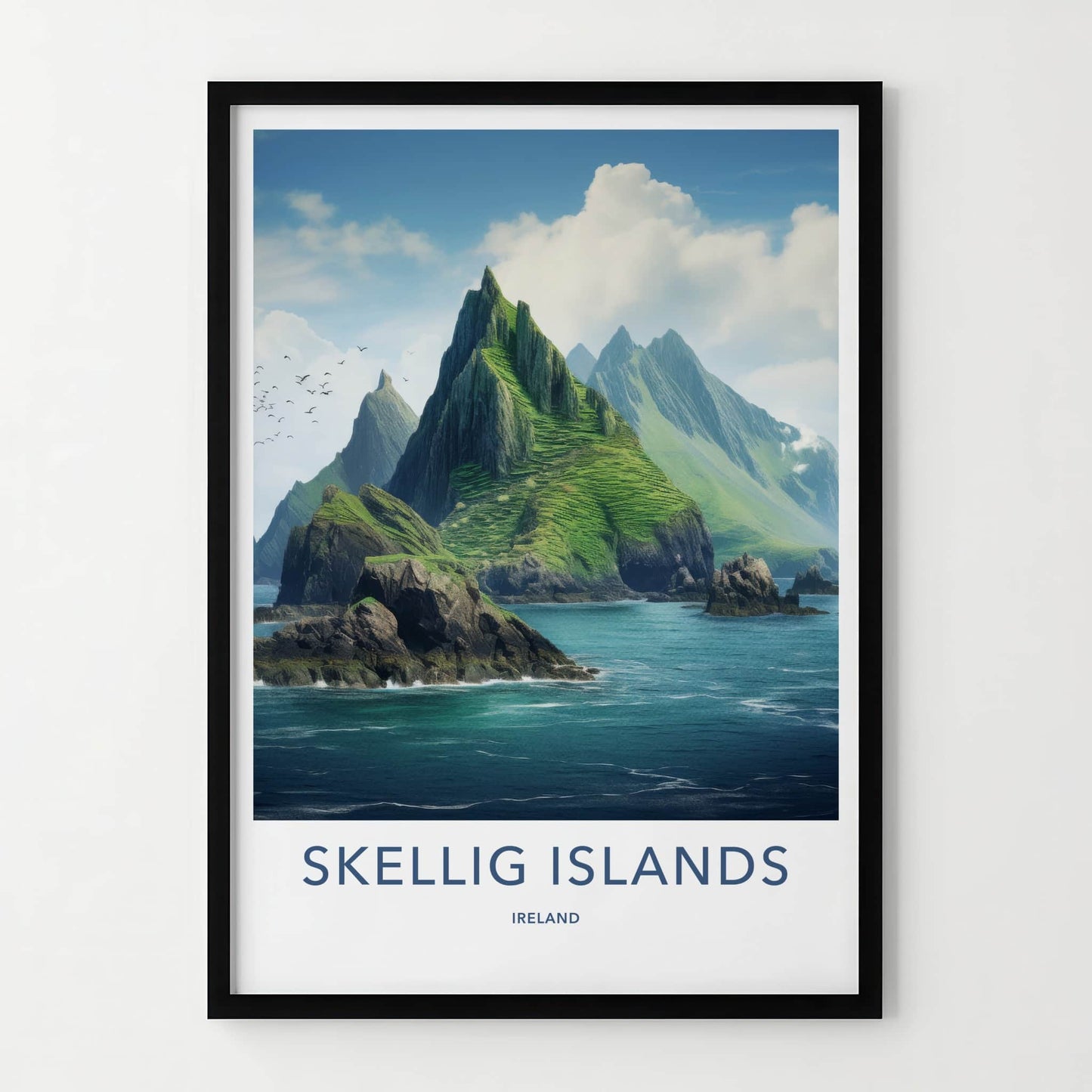 Skellig Islands Poster - Ireland Travel Art - Rugged Island Peaks Home Decor