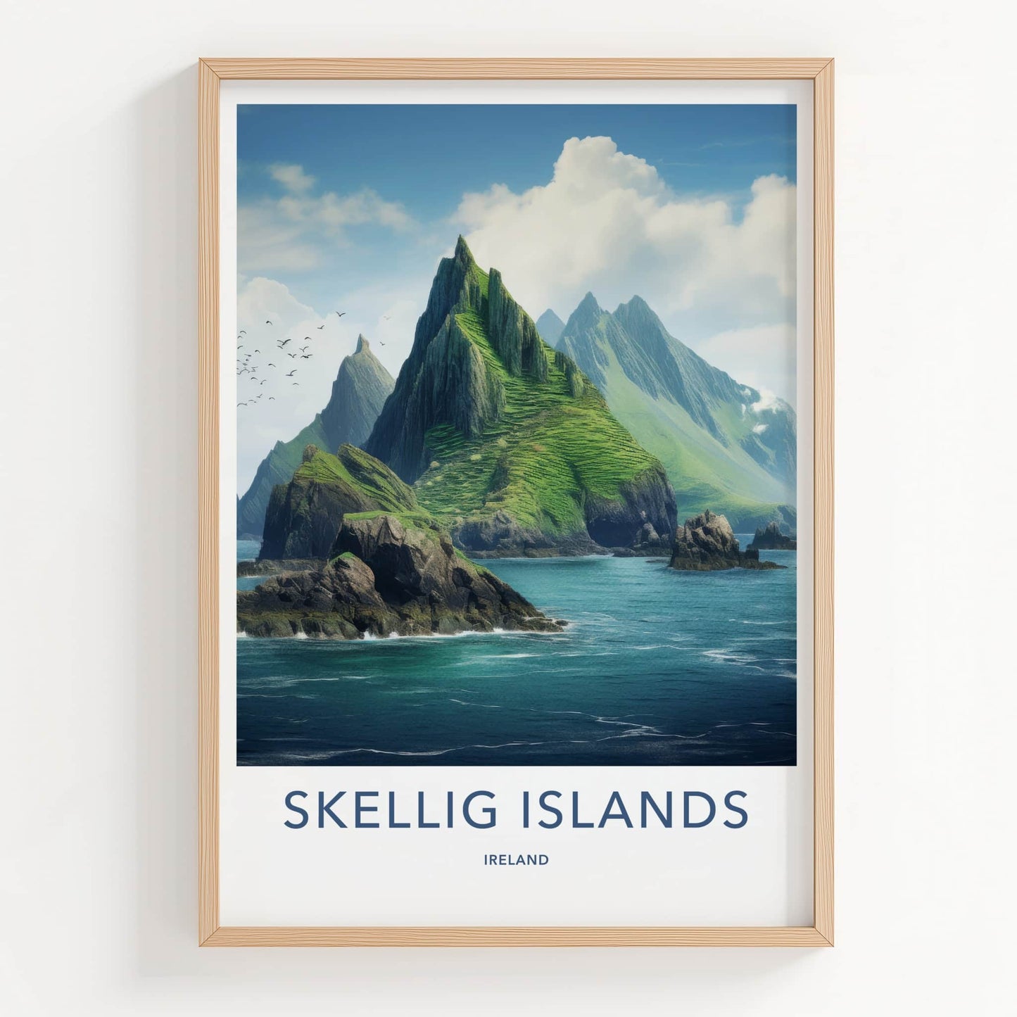 Skellig Islands Poster - Ireland Travel Art - Rugged Island Peaks Home Decor
