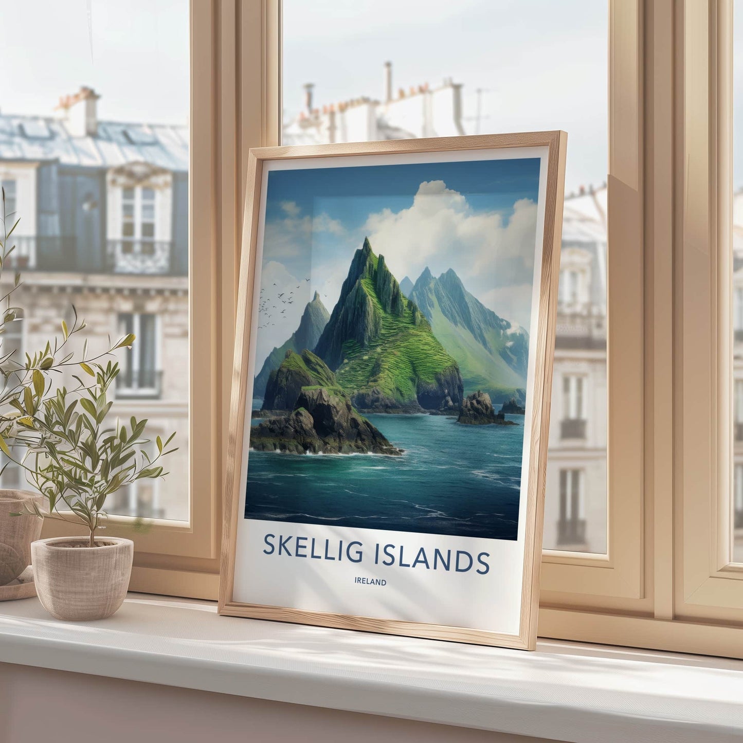 Skellig Islands Poster - Ireland Travel Art - Rugged Island Peaks Home Decor