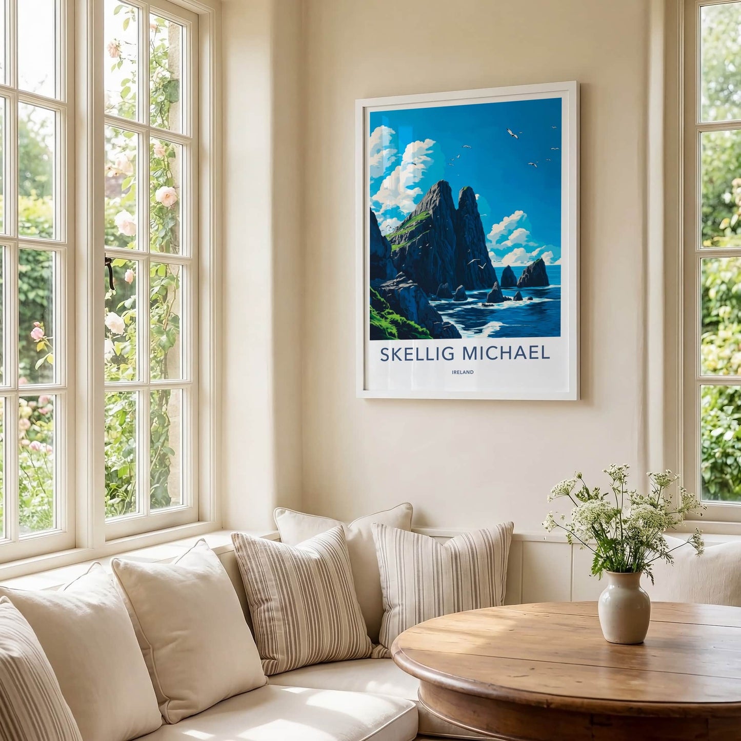Skellig Michael Poster - Ireland Wall Art - Dramatic Coastal Cliffs Home Decor