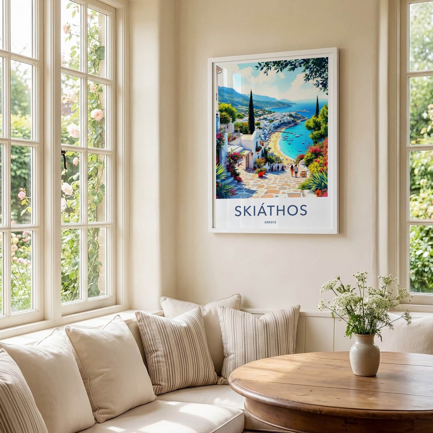 Skiathos Poster - Greece Travel Art - Island Mediterranean Beach Wall Decor