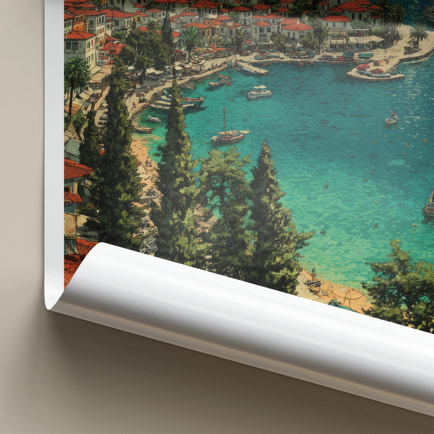 Skiathos Poster - Greece Travel Art - Island Village Harbor Gallery Art