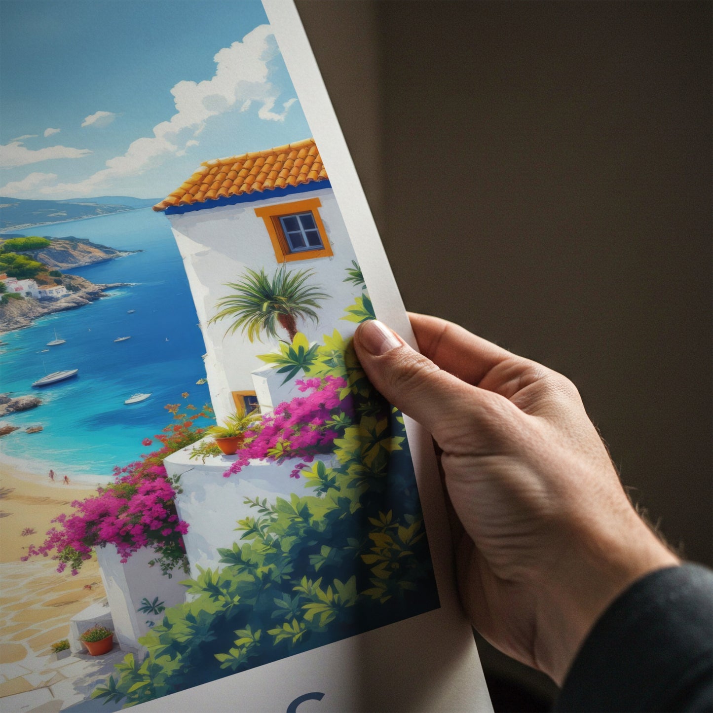 Skiathos Poster - Greece Travel Art - Mediterranean Seaside Town Home Decor