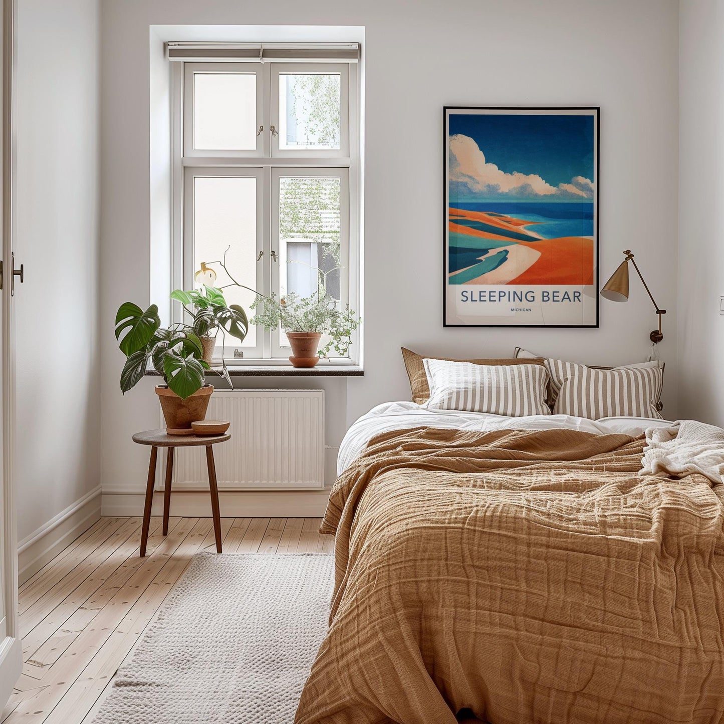 Sleeping Bear Poster - Michigan Travel Art - Abstract Dune Landscape Home Decor