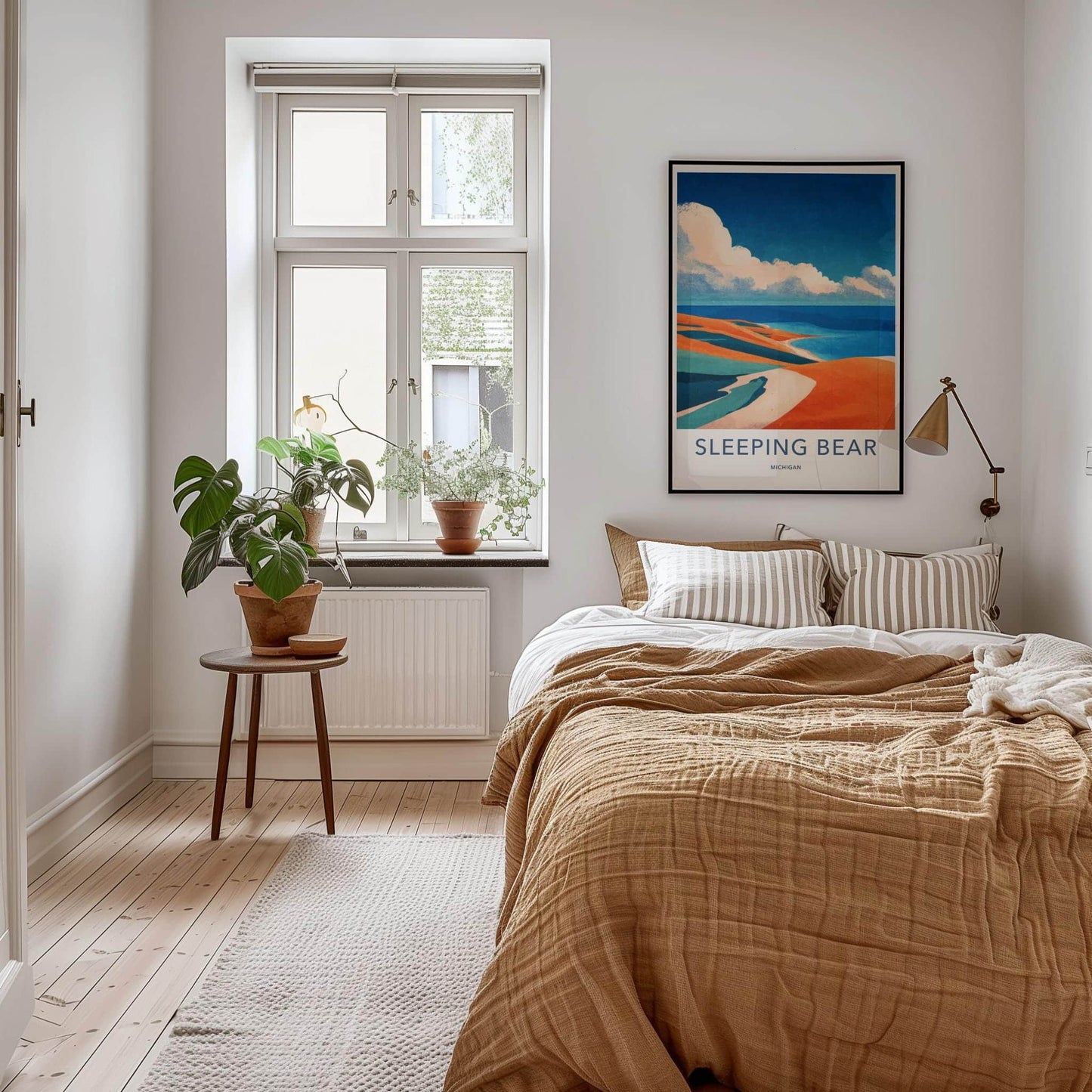 Sleeping Bear Poster - Michigan Travel Art - Abstract Dune Landscape Home Decor