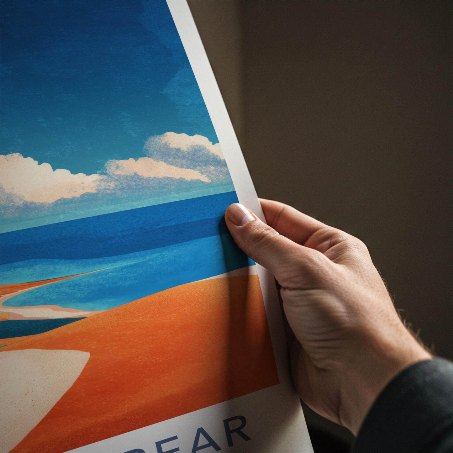 Sleeping Bear Poster - Michigan Travel Art - Abstract Dune Landscape Home Decor