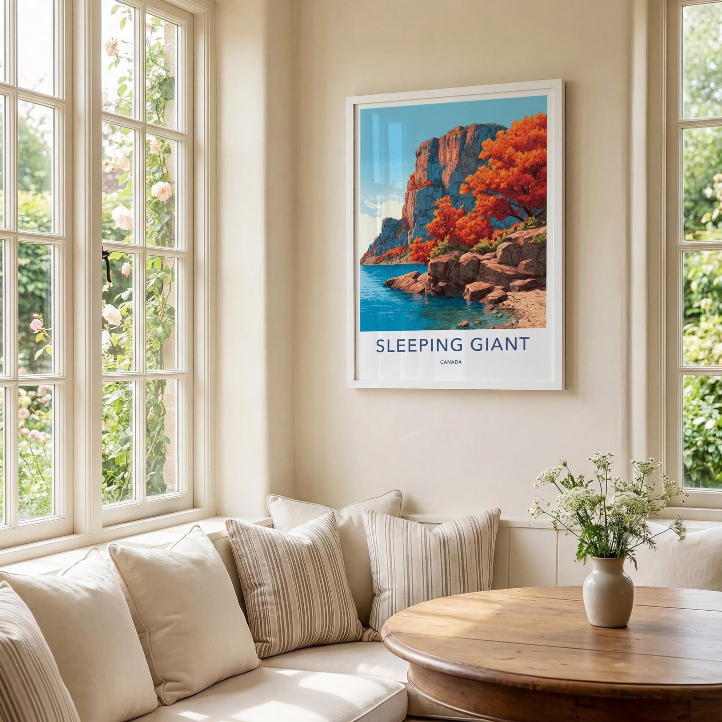 Sleeping Giant Poster - Canada Travel Art - Vivid Autumn Cliffs Home Decor