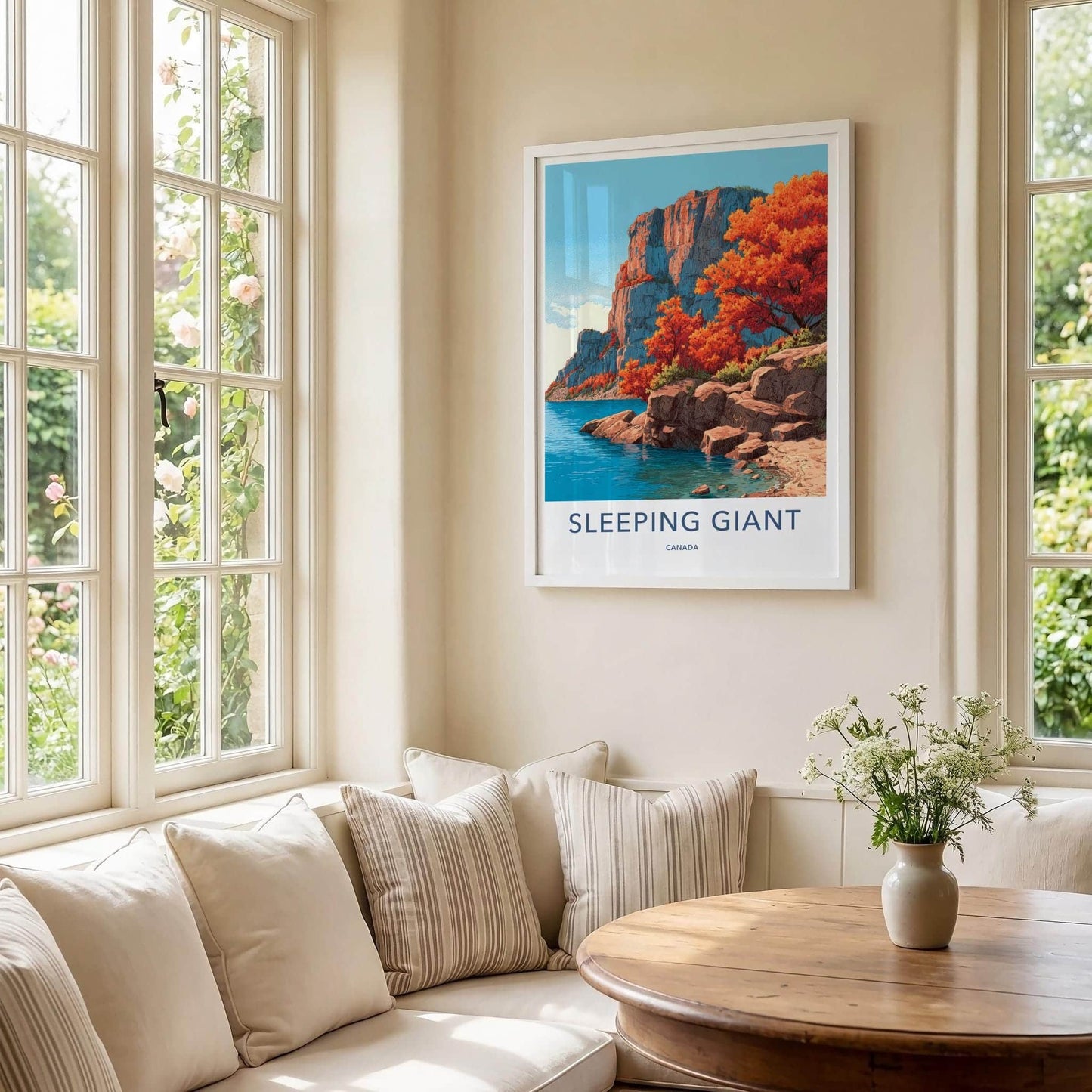 Sleeping Giant Poster - Canada Travel Art - Vivid Autumn Cliffs Home Decor