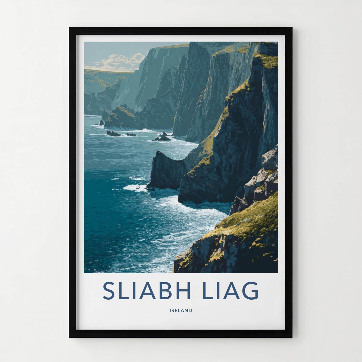 Sliabh Liag Poster - Ireland Travel Art - Majestic Sea Cliffs Wall Decor