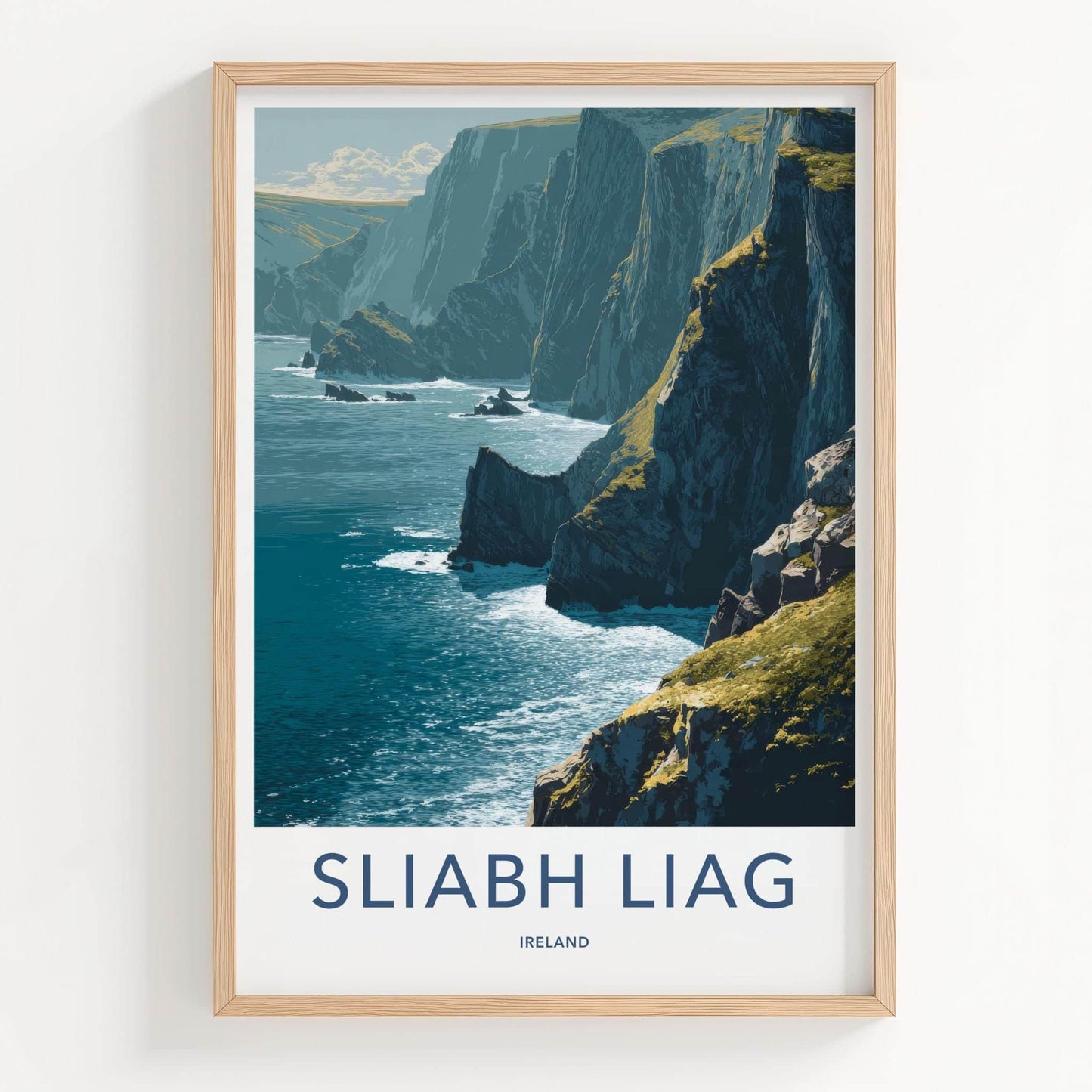 Sliabh Liag Poster - Ireland Travel Art - Majestic Sea Cliffs Wall Decor