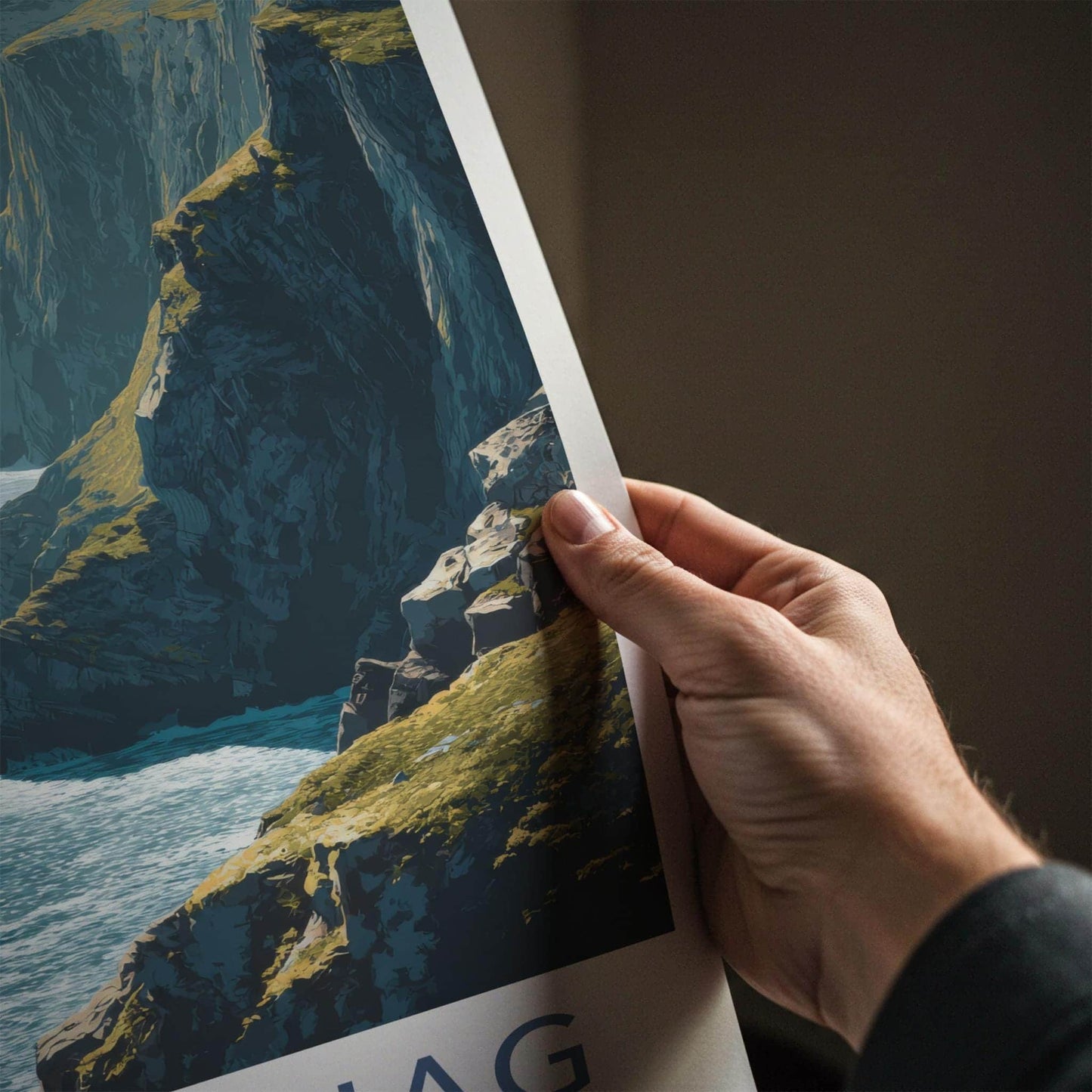 Sliabh Liag Poster - Ireland Travel Art - Majestic Sea Cliffs Wall Decor