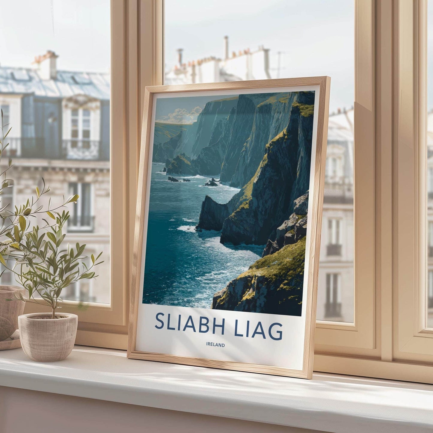 Sliabh Liag Poster - Ireland Travel Art - Majestic Sea Cliffs Wall Decor