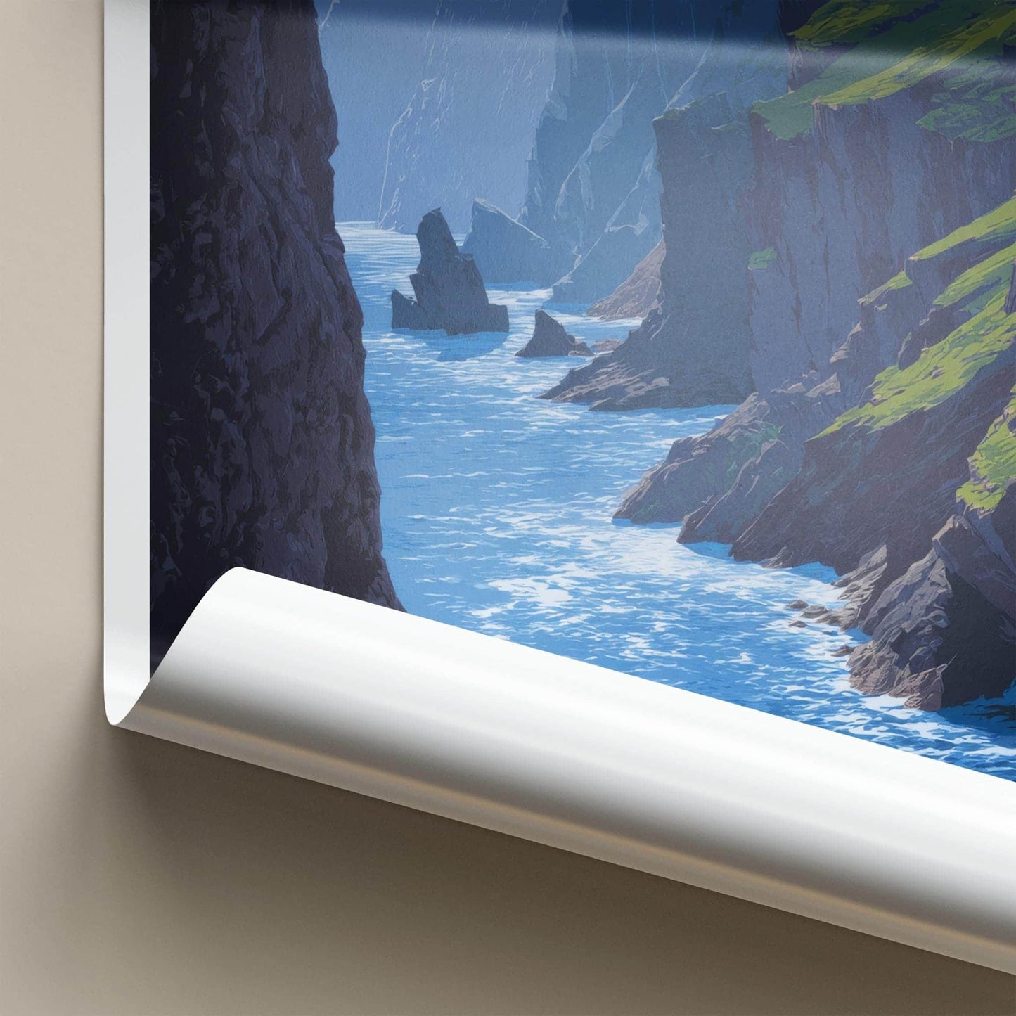 Sliabh Liag Poster - Ireland Wall Art - Steep Coastal Water Home Decor