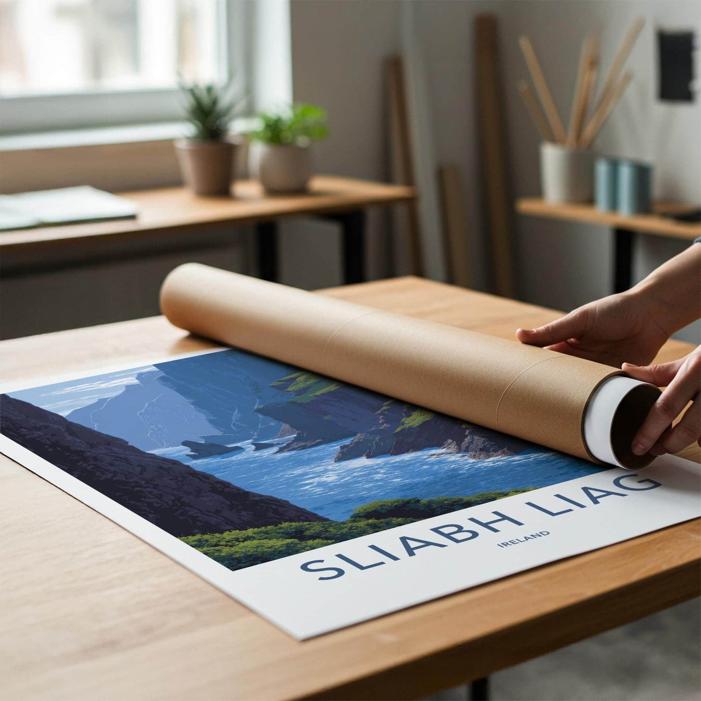 Sliabh Liag Poster - Ireland Wall Art - Steep Coastal Water Home Decor