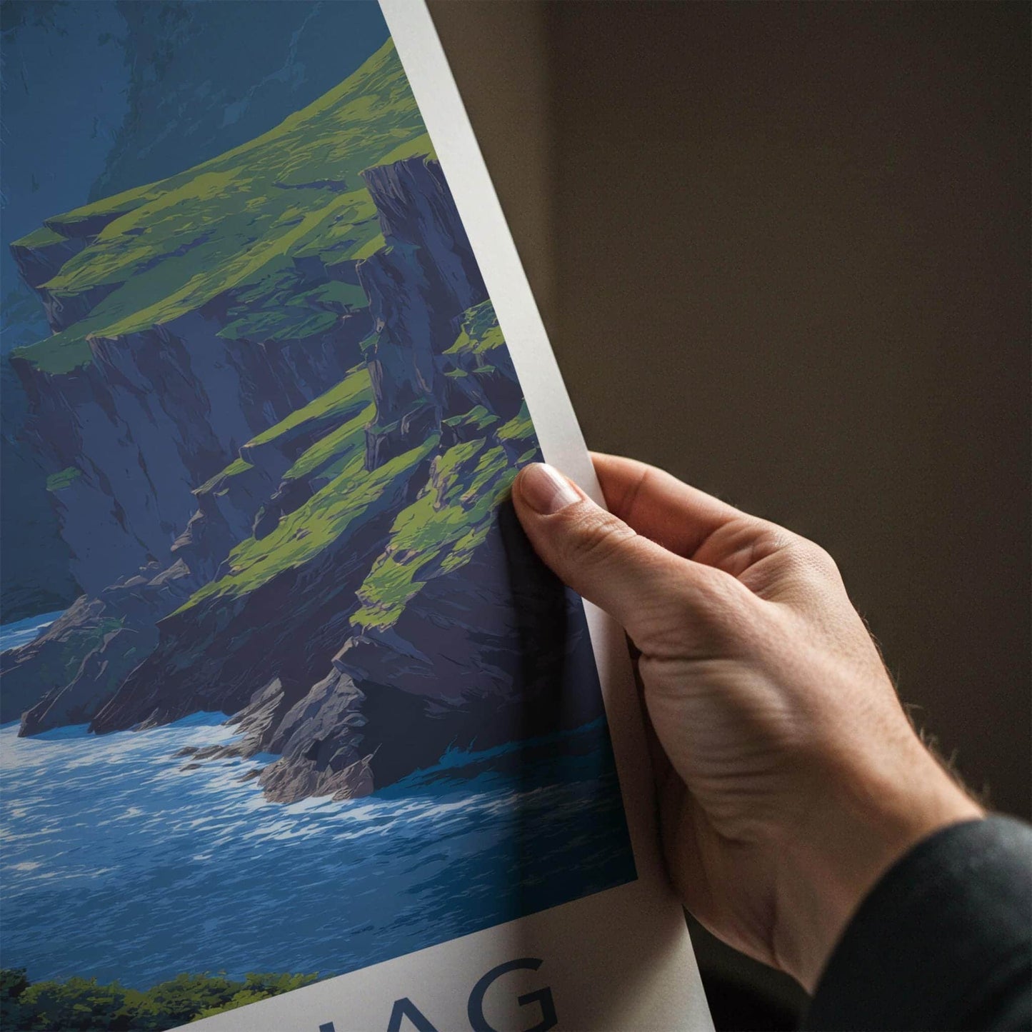 Sliabh Liag Poster - Ireland Wall Art - Steep Coastal Water Home Decor