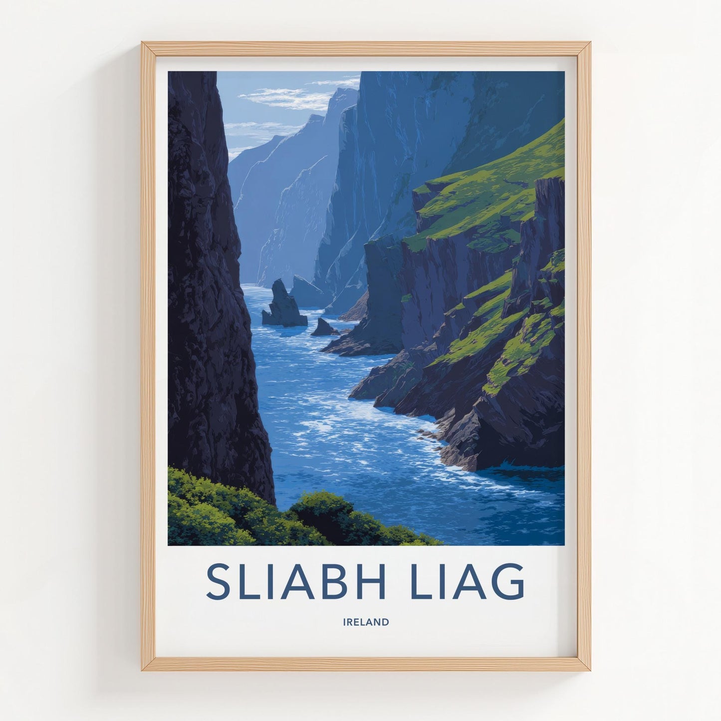 Sliabh Liag Poster - Ireland Wall Art - Steep Coastal Water Home Decor
