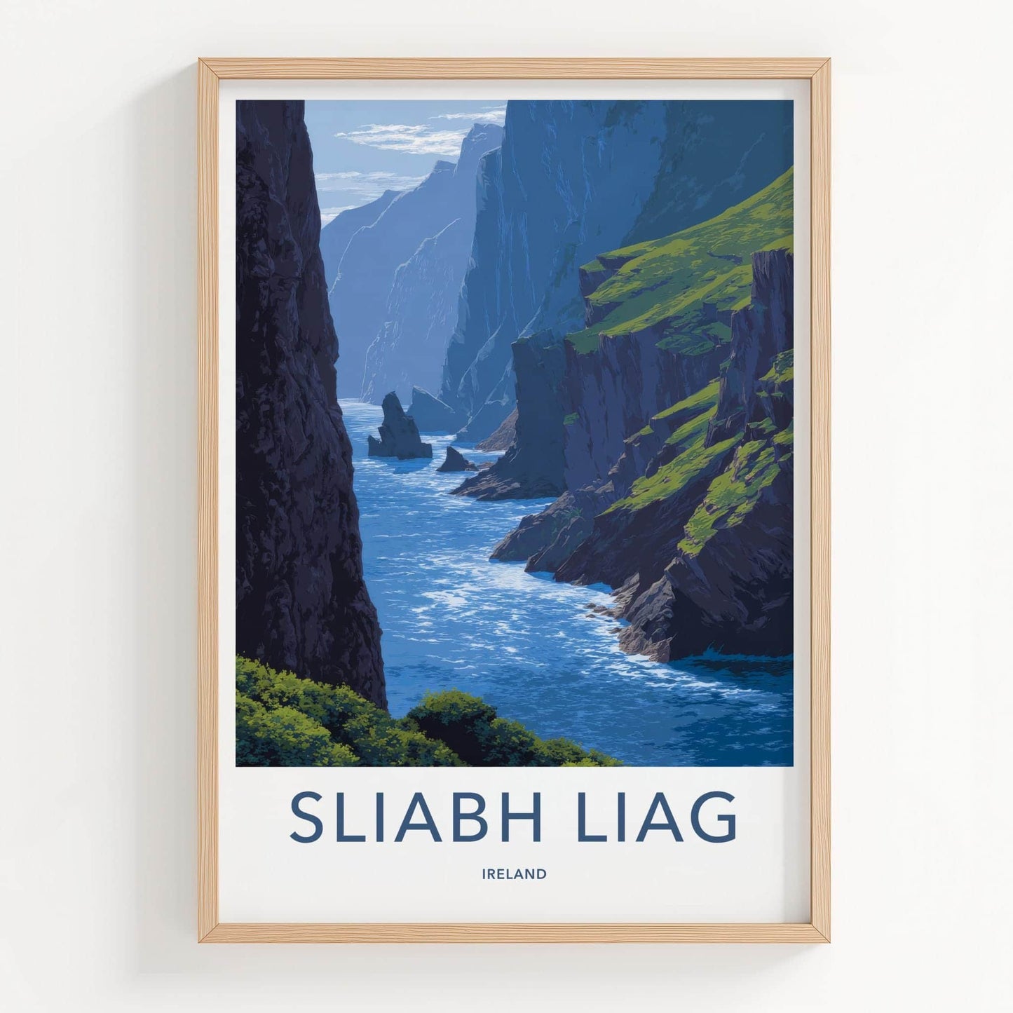 Sliabh Liag Poster - Ireland Wall Art - Steep Coastal Water Home Decor
