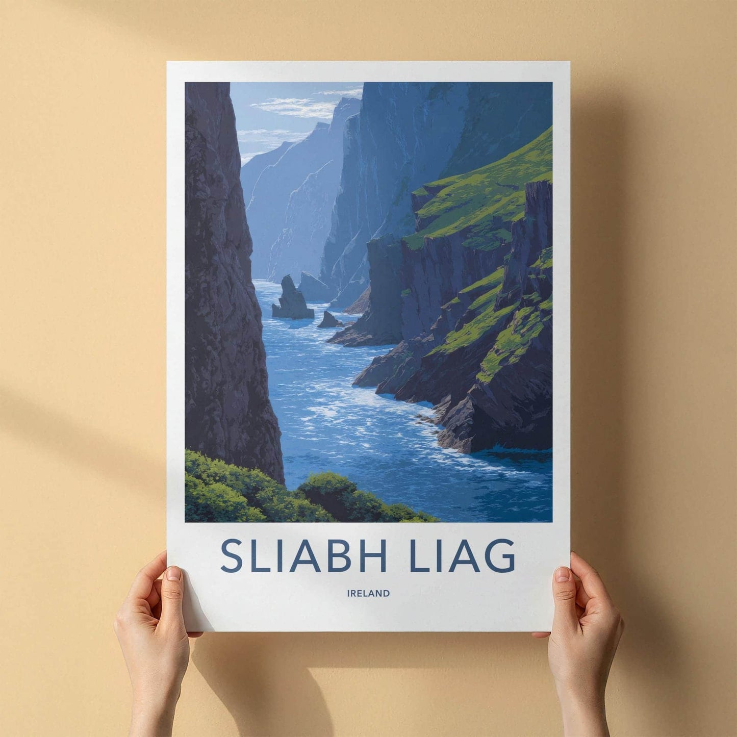 Sliabh Liag Poster - Ireland Wall Art - Steep Coastal Water Home Decor