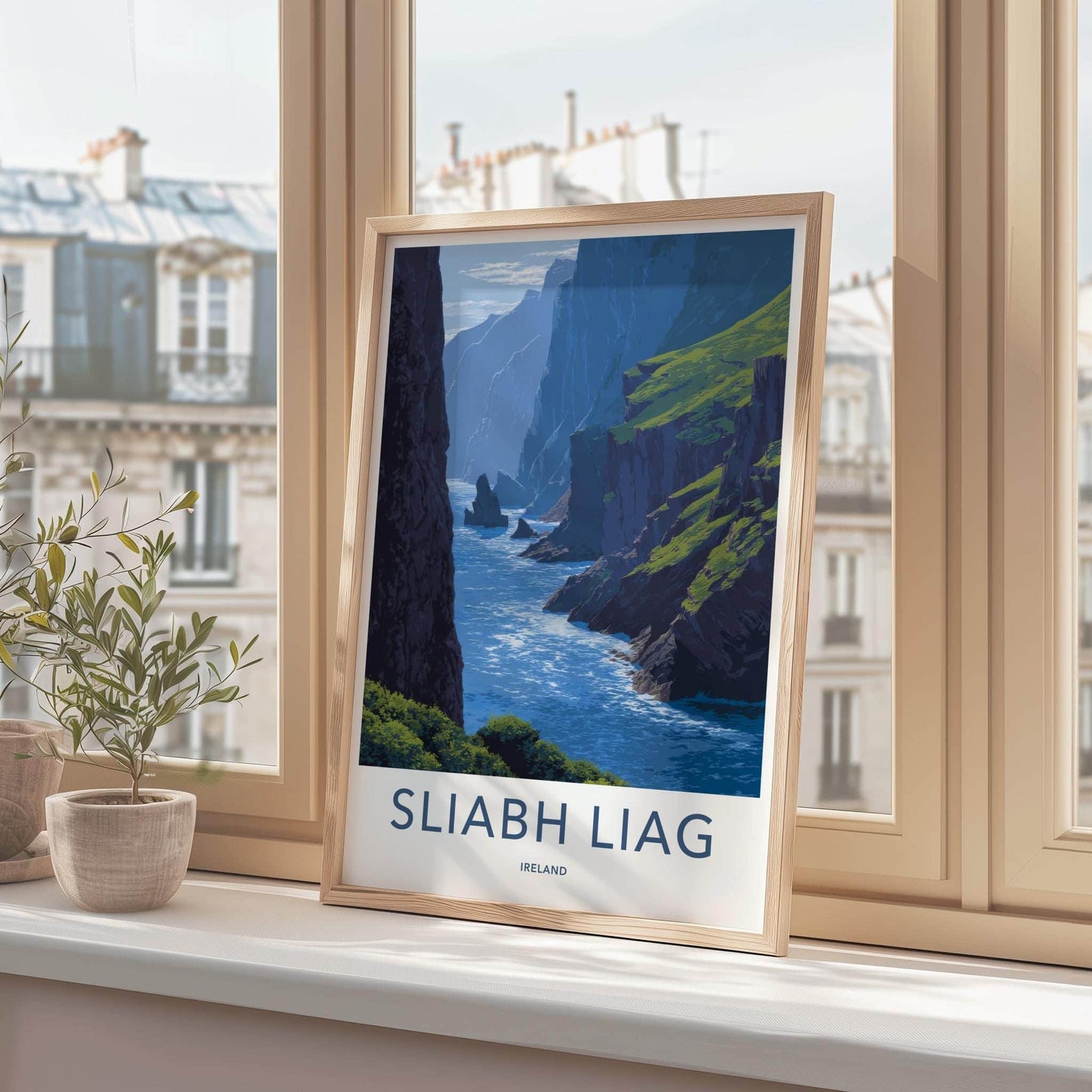 Sliabh Liag Poster - Ireland Wall Art - Steep Coastal Water Home Decor