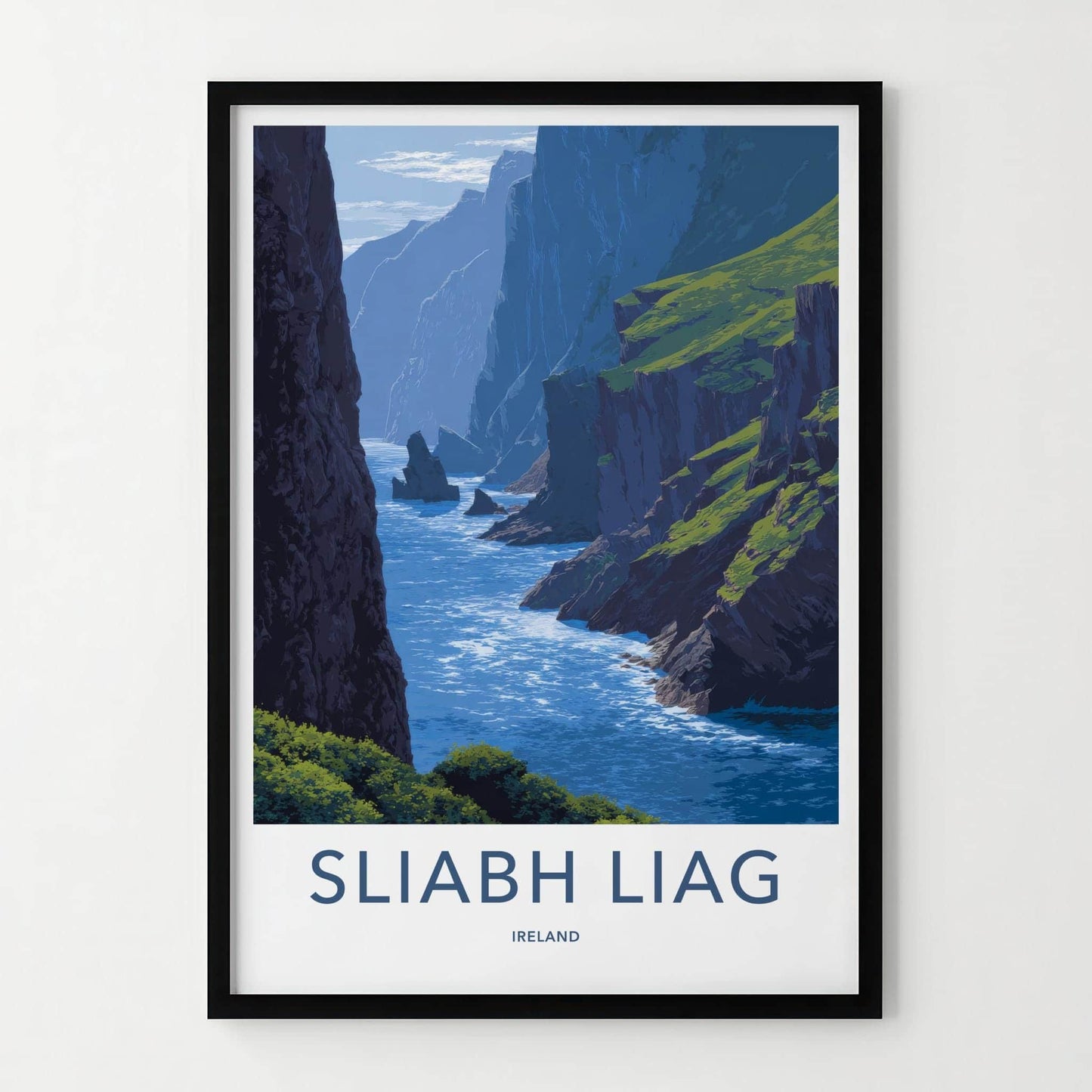 Sliabh Liag Poster - Ireland Wall Art - Steep Coastal Water Home Decor