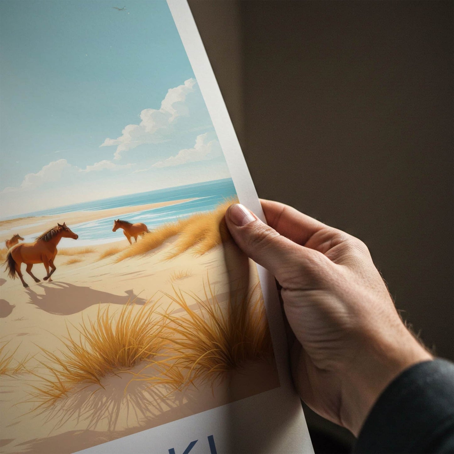 Slowinski National Park Poster - Poland Travel Art - Wild Horses Beach Home Decor