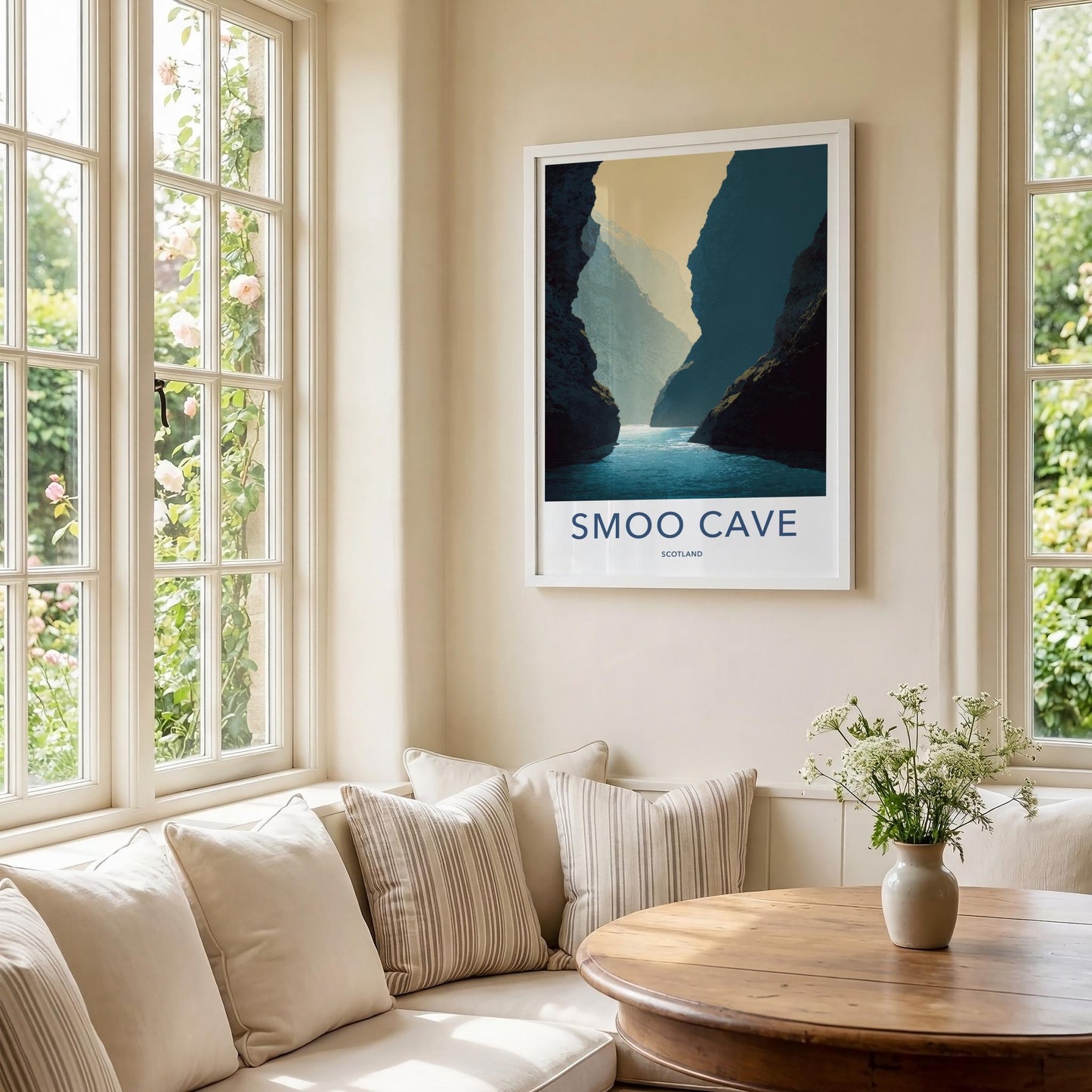 Smoo Cave Poster - Scotland Travel Art - Water Cave Opening Home Decor